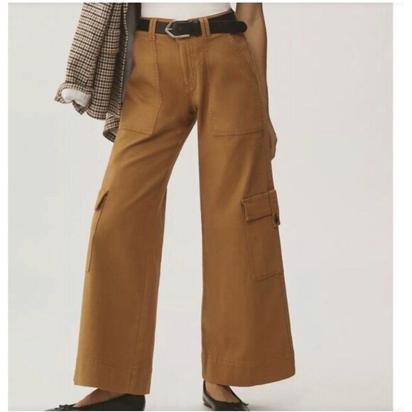 Pilcro Pants - Pilcro Pants Womens 28 Wide Leg Cargo Pants Bronce High Rise Utility NWT $ 148
